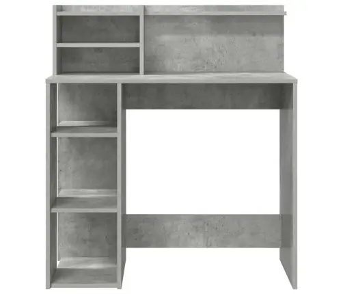 Galds Ar Glabāšanu Ar Plauktu Betona Pelēka 90 X 48 X 101.5 Cm Vidaxl