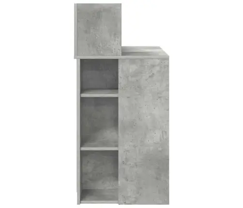 Galds Ar Glabāšanu Ar Plauktu Betona Pelēka 90 X 48 X 101.5 Cm Vidaxl