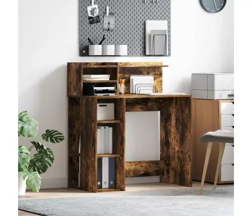 Galds Ar Glabāšanu Dūmakaina Ozolkoka 90 X 48 X 101.5 Cm Vidaxl