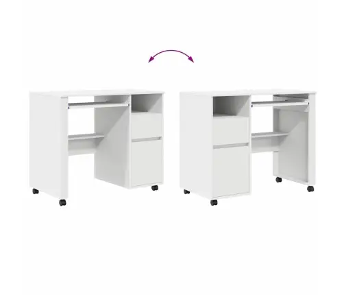 Galds Ar Ritenīšiem Balts 91 X 50 X 77 Cm Inženierijas Koks Vidaxl Galds Ar Ritenīšiem Balts 91 X 50 X 77 Cm Inženierijas Koks Vidaxl
