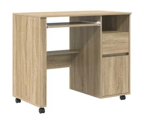 Laud Ratastega Sahtliga Sonoma Tamm 91 X 50 X 77 Cm Tehispuit