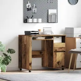 Galds Ar Ritenīšiem Vecs Koks 91 X 50 X 77 Cm Inženierijas Koks Vidaxl