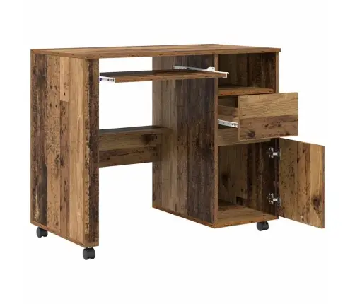 Stalas Su Ratais Su Stalčių Senovinis Medis 91 X 50 X 77 Cm