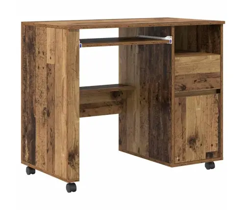 Stalas Su Ratais Su Stalčių Senovinis Medis 91 X 50 X 77 Cm