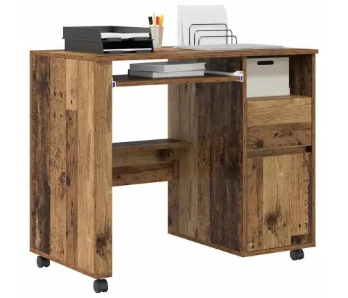 Stalas Su Ratais Su Stalčių Senovinis Medis 91 X 50 X 77 Cm