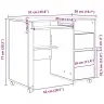Galds Ar Ritenīšiem Ar Plauktu Amatnieku Ozola 91 X 50 X 77 Cm Vidaxl
