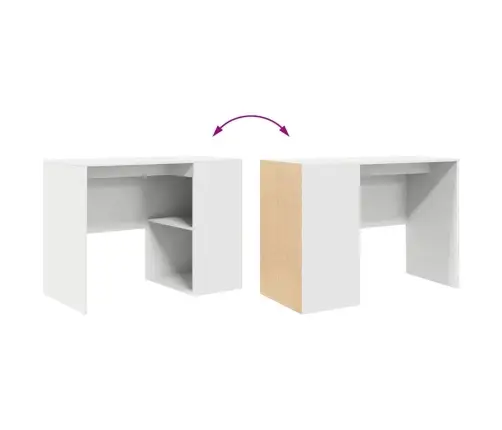 Galds Ar Plauktu Balts 102 X 50 X 75 Cm Inženierijas Koks Vidaxl