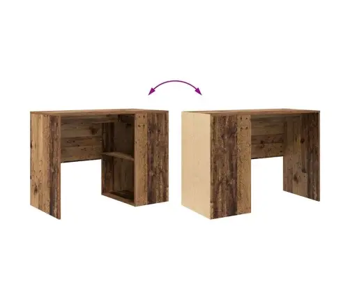 Galds Ar Plauktu Vecs Koks 102 X 50 X 75 Cm Inženierijas Koks Vidaxl