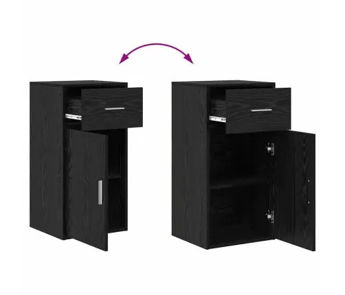 Skapītis Melns Ozols 38 X 34.5 X 75 Cm Inženierijas Koks Vidaxl