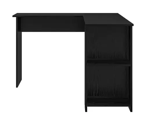 Stūra Galds Ar Uzglabāšanu Melns Ozols 140 X 113.5 X 75 Cm Vidaxl