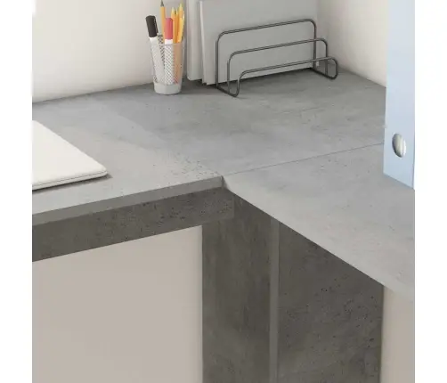 Kampinis Rašomasis Stalas Betono Pilka 140 X 113,5 X 75 Cm