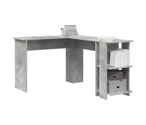 Kampinis Rašomasis Stalas Betono Pilka 140 X 113,5 X 75 Cm