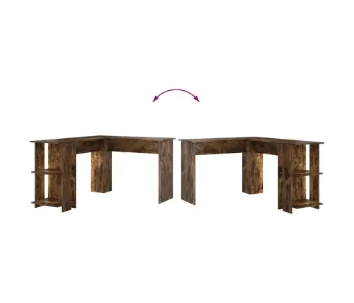 Kampinis Stalas Su Laikymo Sistema Su Lentyna Rūkyta Ąžuolas