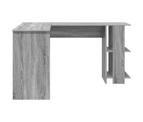 Stūra Galds Ar Uzglabāšanu Pelēks Sonoma 140 X 113.5 X 75 Cm Vidaxl