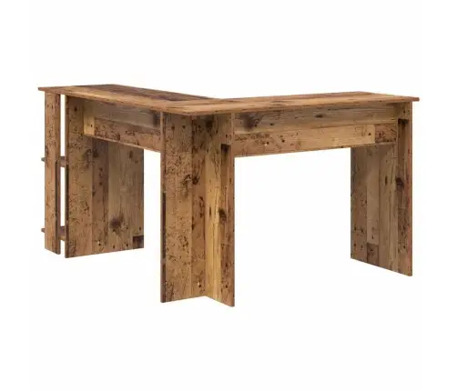 Stūra Galds Ar Uzglabāšanu Vecs Koks 140 X 113.5 X 75 Cm Vidaxl