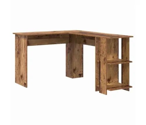 Stūra Galds Ar Uzglabāšanu Vecs Koks 140 X 113.5 X 75 Cm Vidaxl