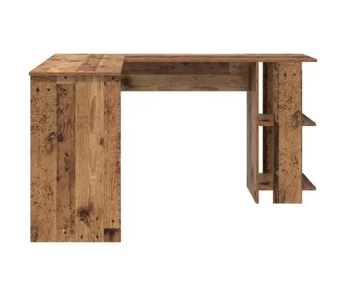 Stūra Galds Ar Uzglabāšanu Vecs Koks 140 X 113.5 X 75 Cm Vidaxl