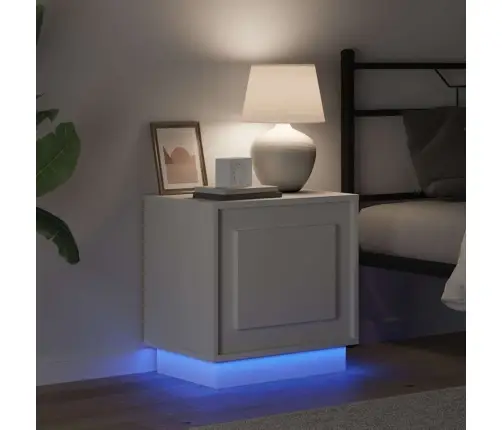 Nakts Skapītis Ar Balts 44 X 34.5 X 45 Cm Inženierijas Koks Vidaxl