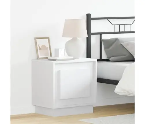 Nakts Skapītis Ar Balts 44 X 34.5 X 45 Cm Inženierijas Koks Vidaxl