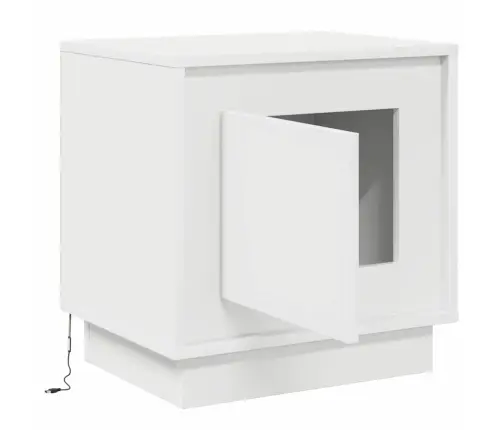 Nakts Skapītis Ar Balts 44 X 34.5 X 45 Cm Inženierijas Koks Vidaxl