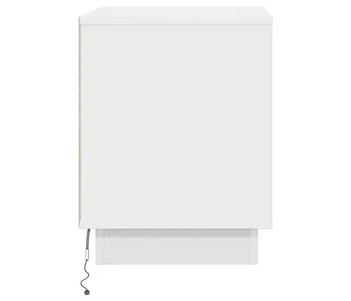 Nakts Skapītis Ar Balts 44 X 34.5 X 45 Cm Inženierijas Koks Vidaxl