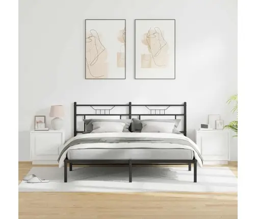 Šalia Lovos Spintelė Su 2 Pcs Balta 44 X 34,5 X 45 Cm