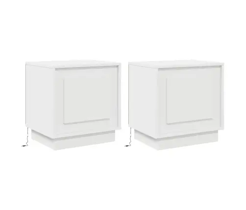 Šalia Lovos Spintelė Su 2 Pcs Balta 44 X 34,5 X 45 Cm