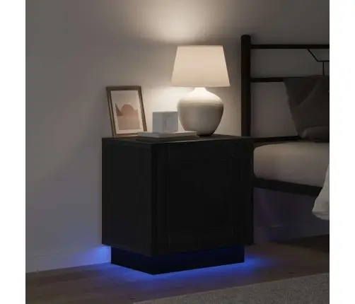 Nakts Skapītis Ar Melna 44 X 34.5 X 45 Cm Inženierijas Koks Vidaxl