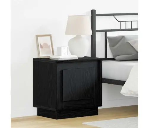 Nakts Skapītis Ar Melna 44 X 34.5 X 45 Cm Inženierijas Koks Vidaxl