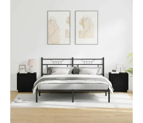 Nakts Skapītis 2 Pcs Melna 44 X 34.5 X 45 Cm Inženierijas Koks Vidaxl