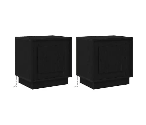 Nakts Skapītis 2 Pcs Melna 44 X 34.5 X 45 Cm Inženierijas Koks Vidaxl