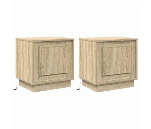 Nakts Skapītis Ar 2 Pcs Sonomas Ozola 44 X 34.5 X 45 Cm Vidaxl