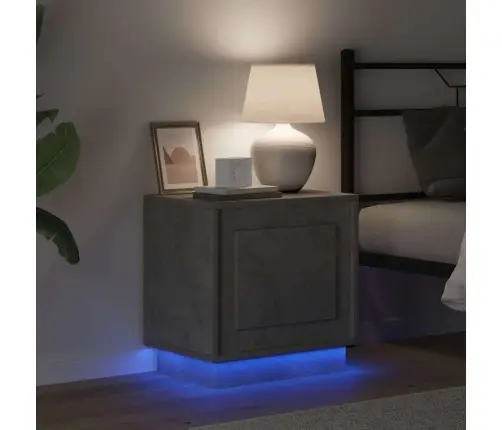 Šalia Lovos Spintelė Su 2 Pcs Betono Pilka 44 X 34,5 X 45 Cm