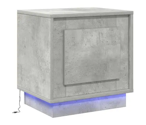 Šalia Lovos Spintelė Su 2 Pcs Betono Pilka 44 X 34,5 X 45 Cm