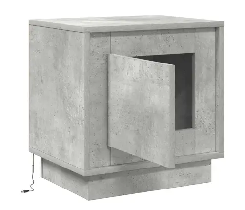 Šalia Lovos Spintelė Su 2 Pcs Betono Pilka 44 X 34,5 X 45 Cm