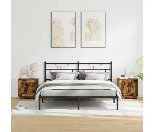 Öölambi Kapp 2 Pcs Suitsetatud Tamm 44 X 34,5 X 45 Cm Tehispuit