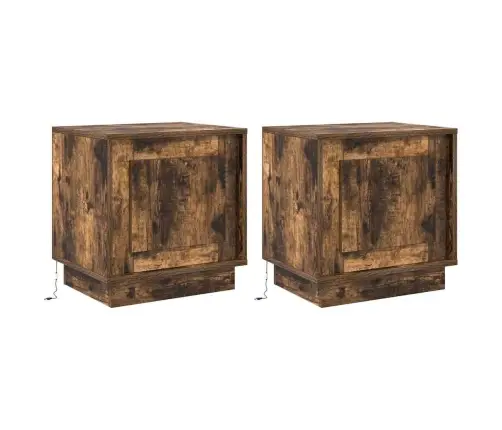 Öölambi Kapp 2 Pcs Suitsetatud Tamm 44 X 34,5 X 45 Cm Tehispuit