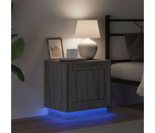 Nakts Skapītis Ar Pelēka 44 X 34.5 X 45 Cm Inženierijas Koks Vidaxl