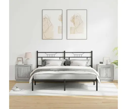 Šalia Lovos Spintelė 2 Pcs Pilka 44 X 34,5 X 45 Cm