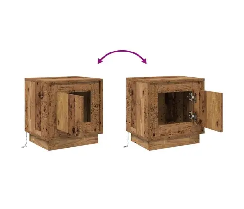 Nakts Skapītis Ar Vecs Koks 44 X 34.5 X 45 Cm Inženierijas Koks Vidaxl