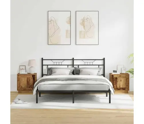 Nakts Skapītis Ar 2 Pcs Vecs Koks 44 X 34.5 X 45 Cm Vidaxl