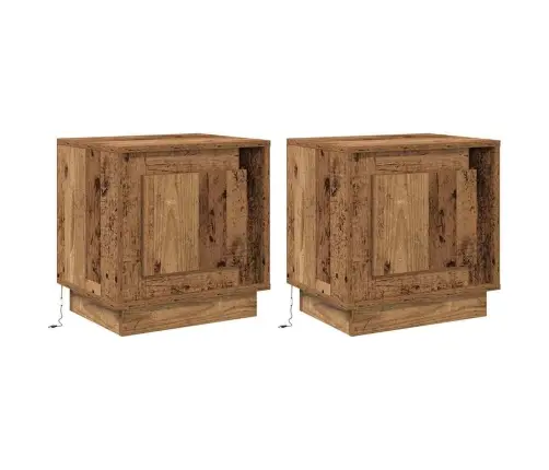 Nakts Skapītis Ar 2 Pcs Vecs Koks 44 X 34.5 X 45 Cm Vidaxl