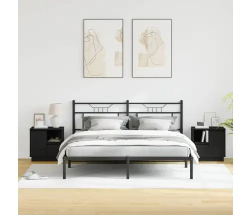 Öölambi Kapp Sahtliga 2 Pcs Must 50 X 34.5 X 50 Cm Tehispuit