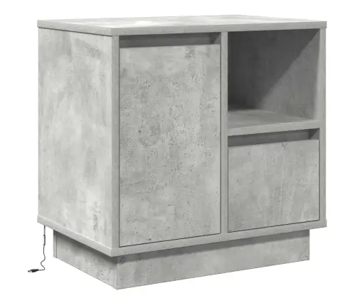 Šalia Lovos Spintelė Su Stalčių Betono Pilka 50 X 34,5 X 50 Cm