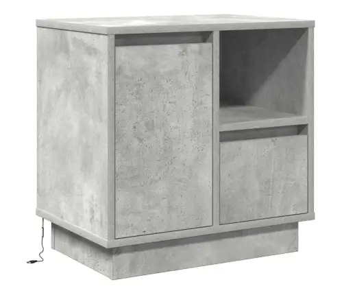 Šalia Lovos Spintelė Su 2 Pcs Betono Pilka 50 X 34.5 X 50 Cm