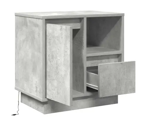 Šalia Lovos Spintelė Su 2 Pcs Betono Pilka 50 X 34.5 X 50 Cm