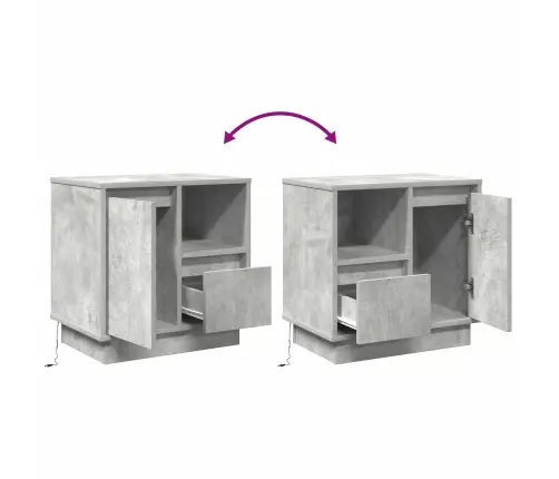 Nakts Skapītis Ar 2 Pcs Betona Pelēka 50 X 34.5 X 50 Cm. Vidaxl