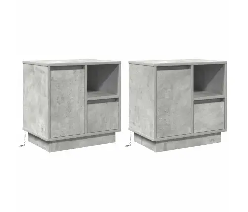 Nakts Skapītis Ar 2 Pcs Betona Pelēka 50 X 34.5 X 50 Cm. Vidaxl