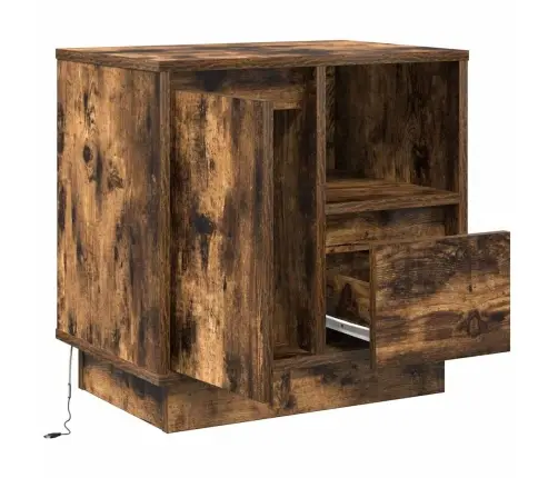 Nakts Skapītis Ar 2 Pcs Dūmakaina Ozolkoka 50 X 34.5 X 50 Cm. Vidaxl