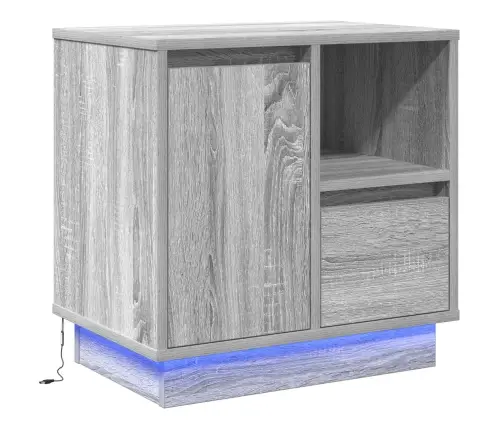 Nakts Skapītis Ar Pelēka 50 X 34.5 X 50 Cm. Inženierijas Koks Vidaxl